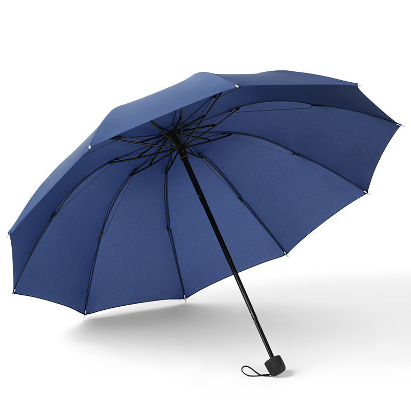 Automatic Three Fold Reverse Umbrella With Reflective LED Lamp Business Umbrella